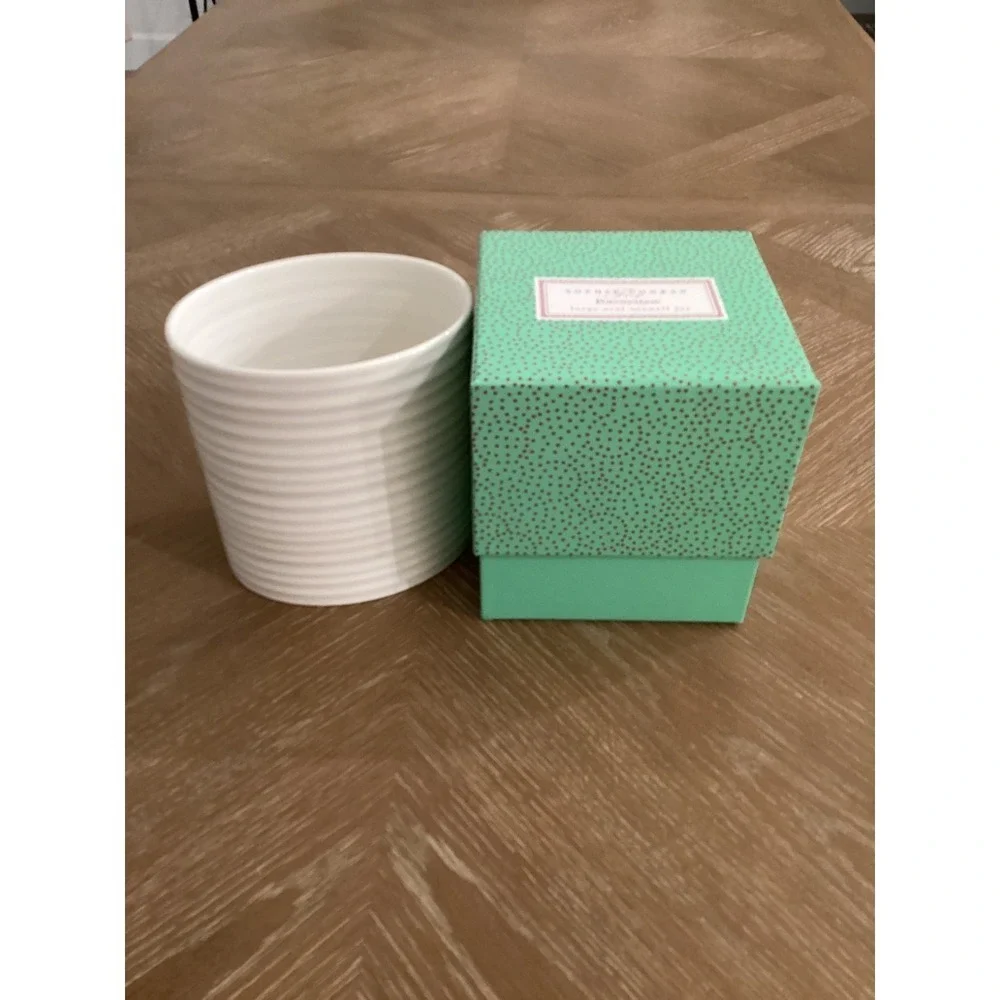 Sophie Conran For Portmeirion Large Oval Pottery Ribbed Utensil Jar NWOT